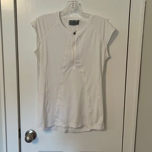 Athleta white half-zip top